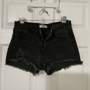Just USA Black Frayed Jean Shorts